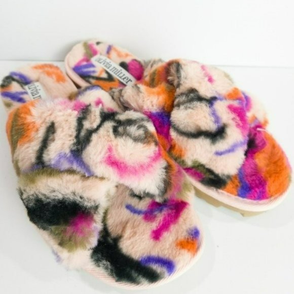 Olivia Miller Belvedere Furry Slide Sandals -8 - Picture 7 of 7